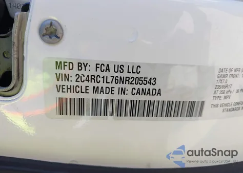 2022 Chrysler Pacifica Hybrid Touring L from USA, damaged, VIN 2C4RC1L76NR205543